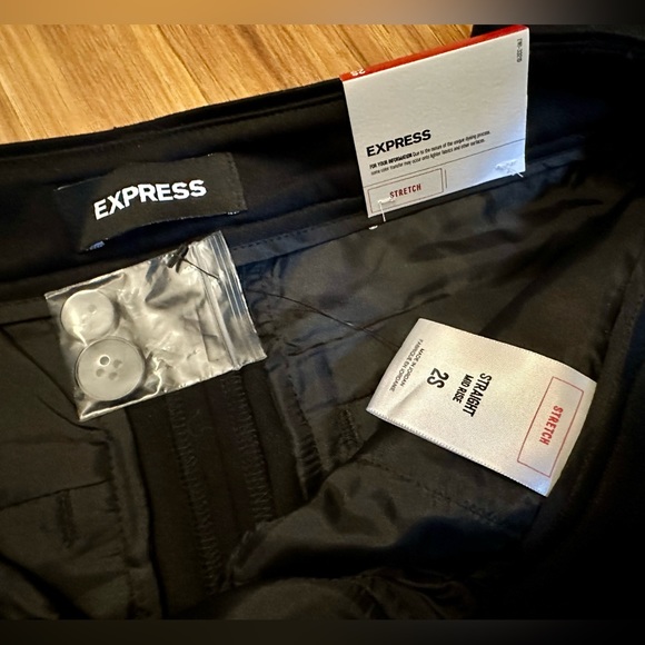 Express Stretch Straight Mid Rise Pants - Picture 6 of 9